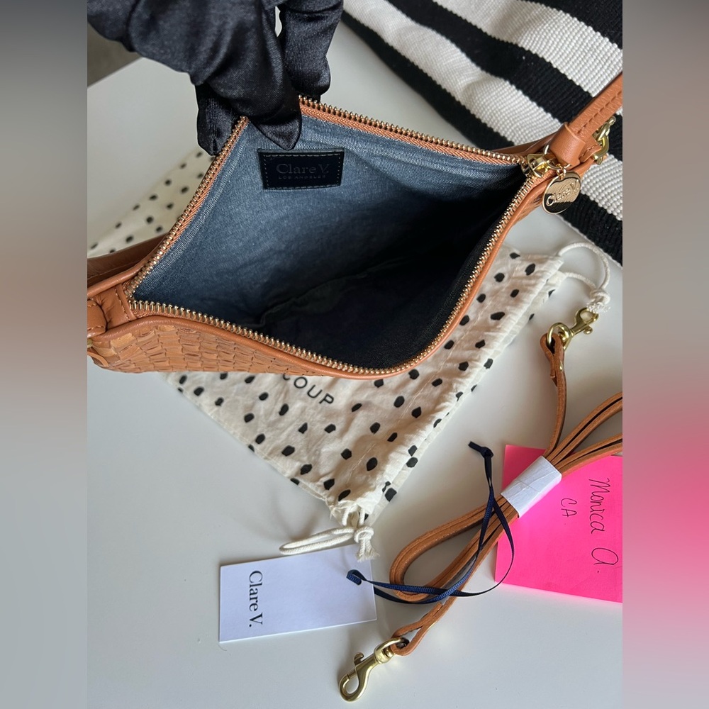 Clare V. Woven Leather Crossbody Bag - Picture 2 of 7